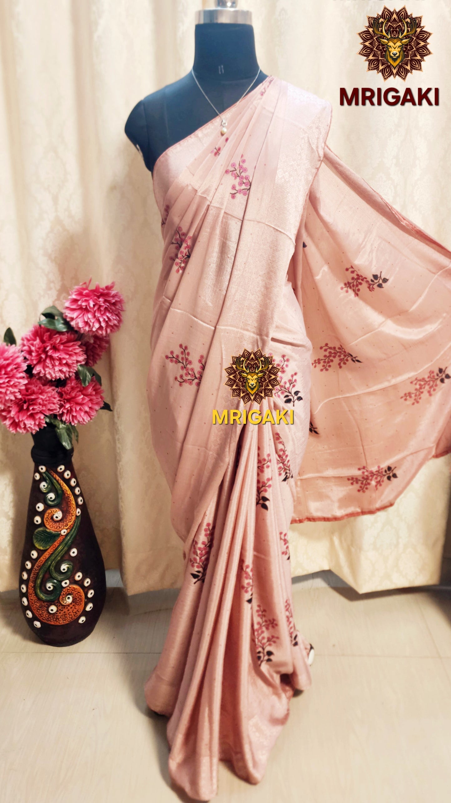 Georgette Elegant & Most preferred Colors Sarees with Flowery thread work pattern all over