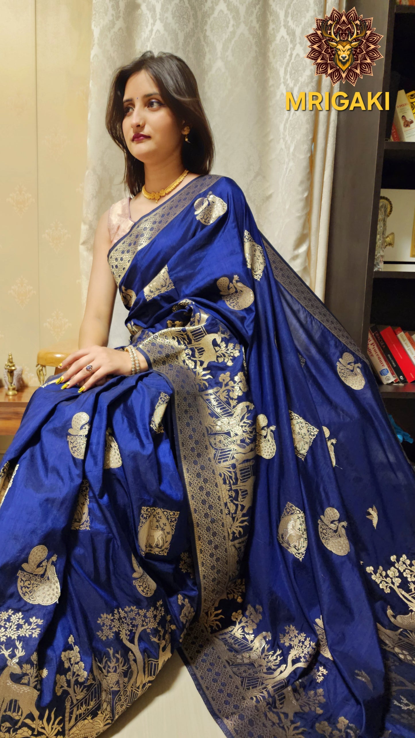 Dupion Silk Kadhwa Pattern Handwoven Natural Beauty Saree