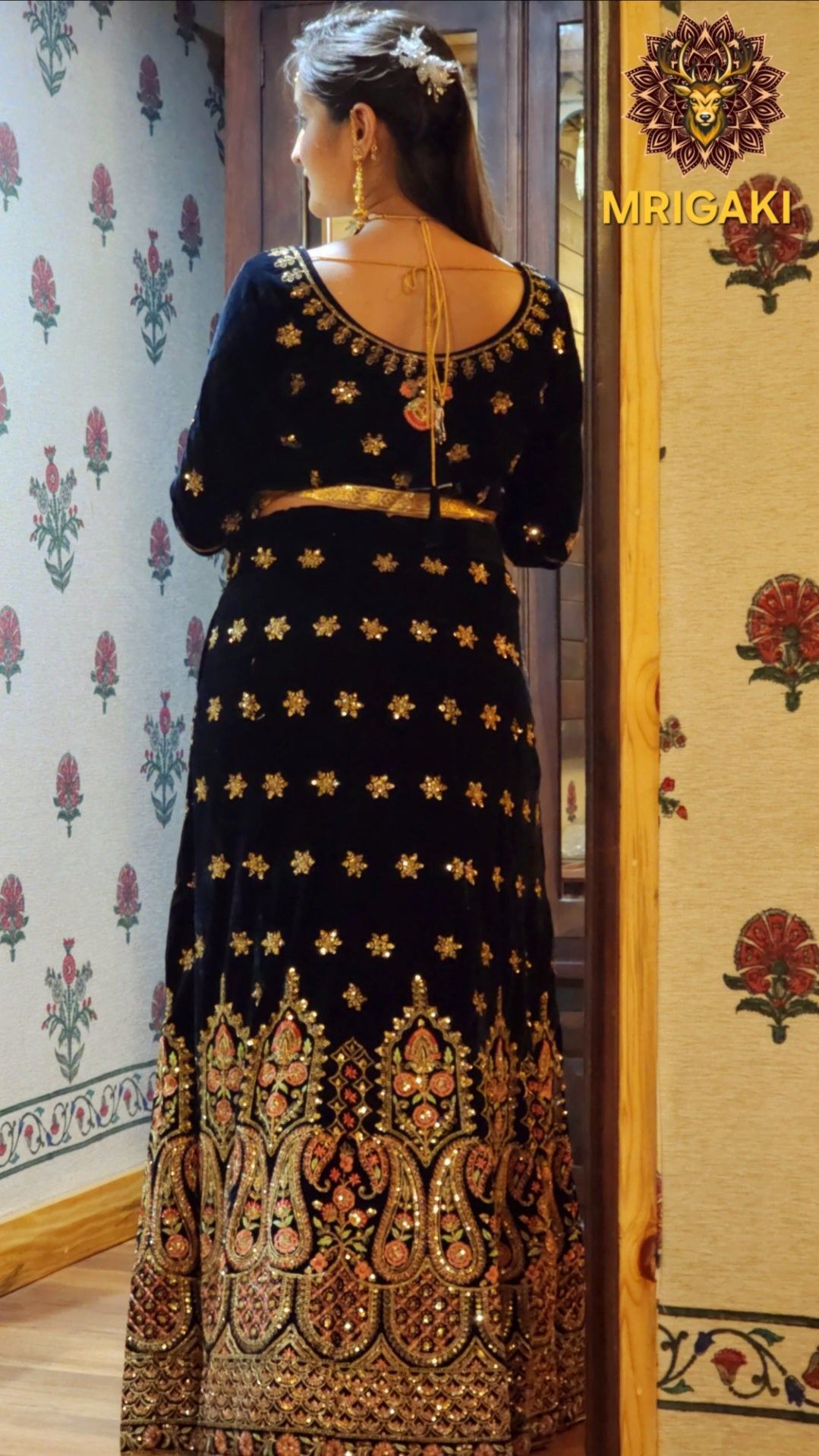Gorgeous Velvet Heavy Embroidery Wine color Lahenga Choli with Light Red color Dupatta