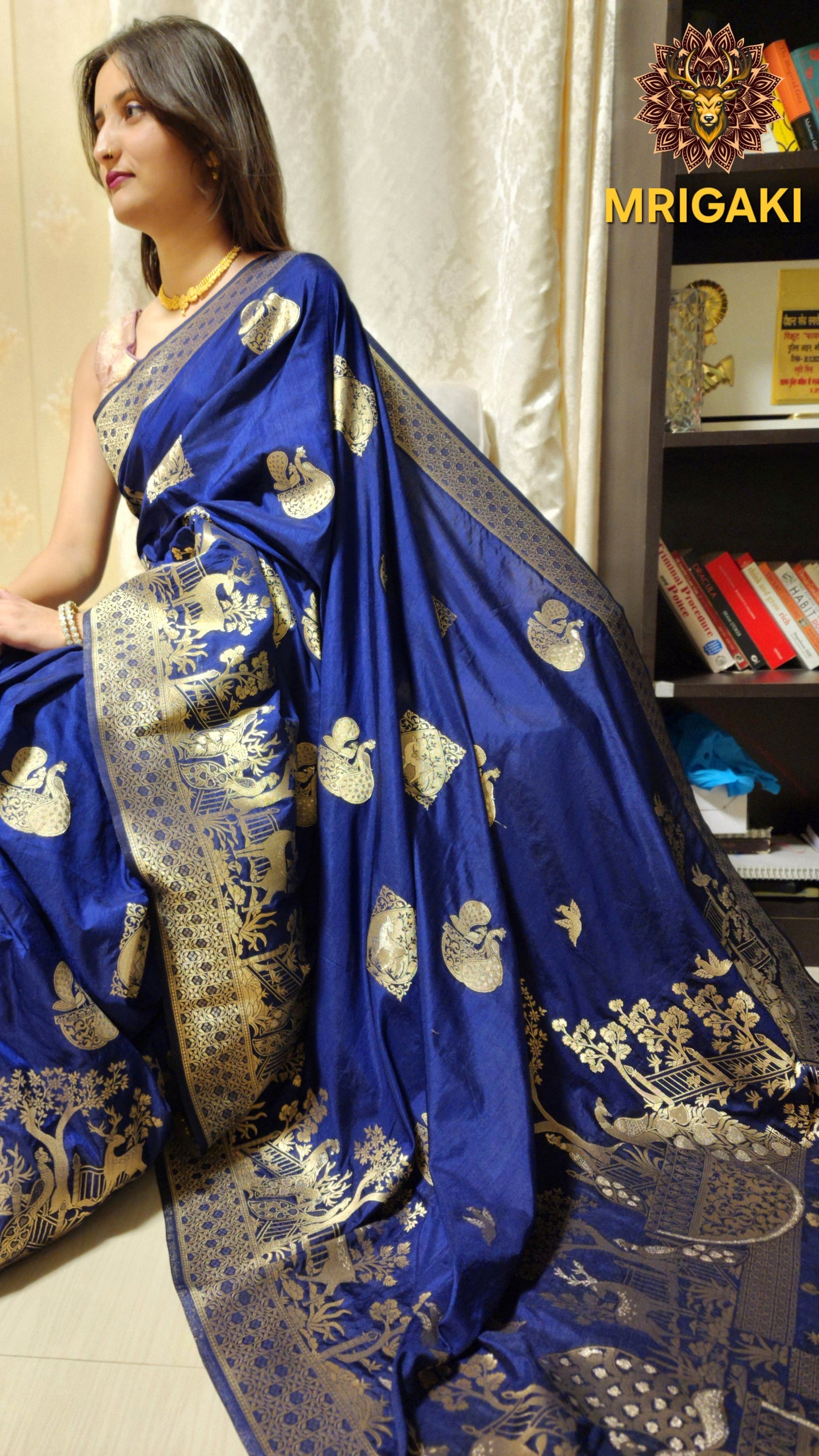 Dupion Silk Kadhwa Pattern Handwoven Natural Beauty Saree