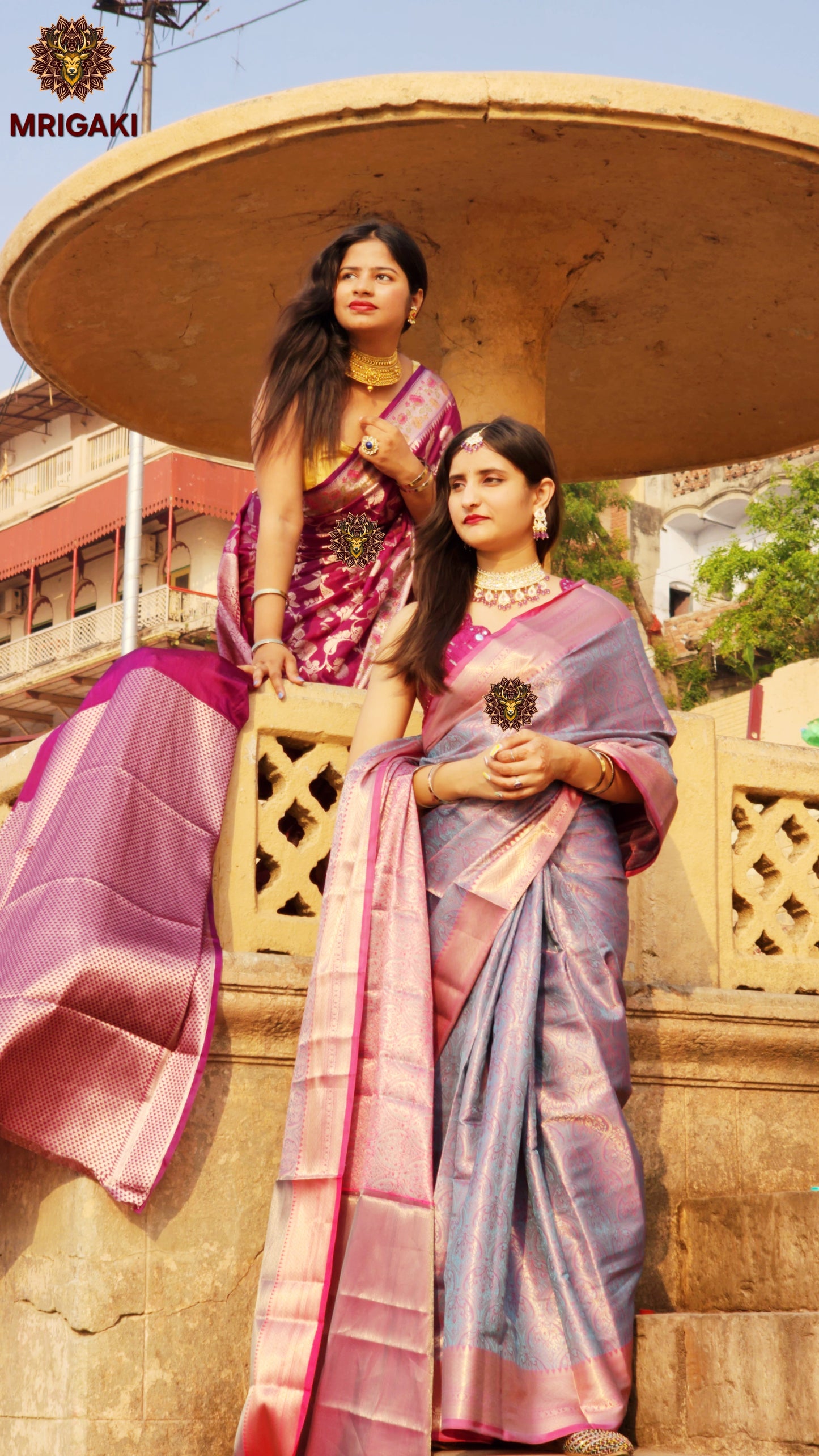 Minakari Tanchoi Semi-Katan Silk Easy drape Trendy Lavender Saree with Designer blouse