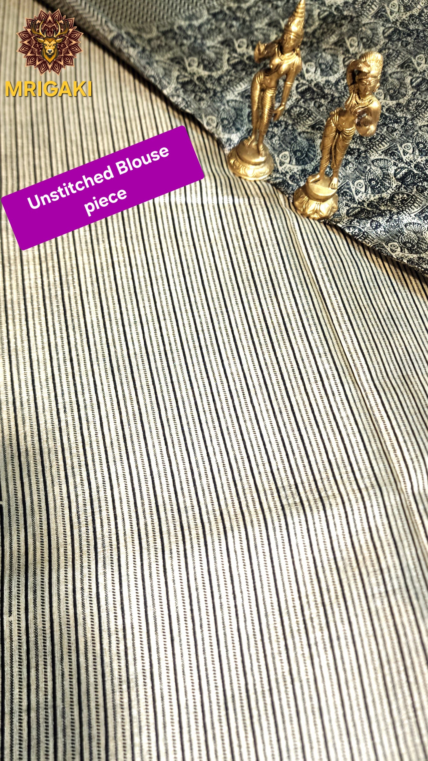 Black & White Madhubani Art Khadi Bamboo Handloom Saree
