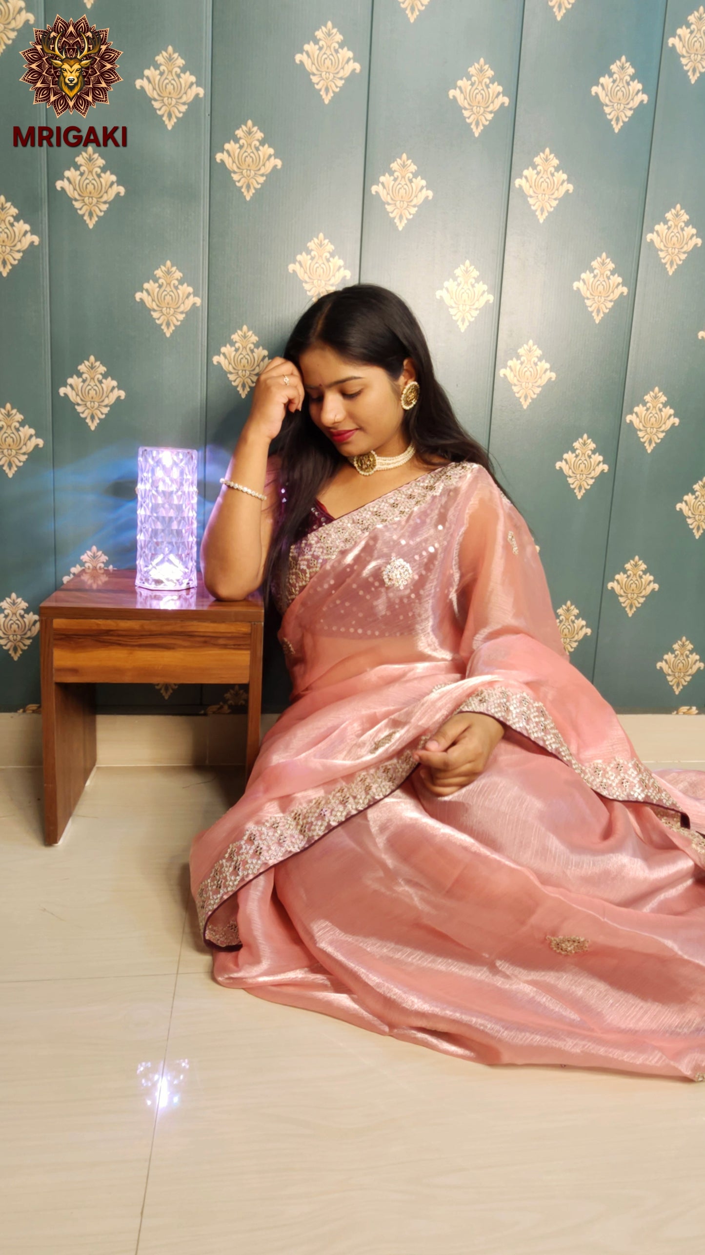 Jimmy Choo Fabric Saree with zari borders & zari butti inside