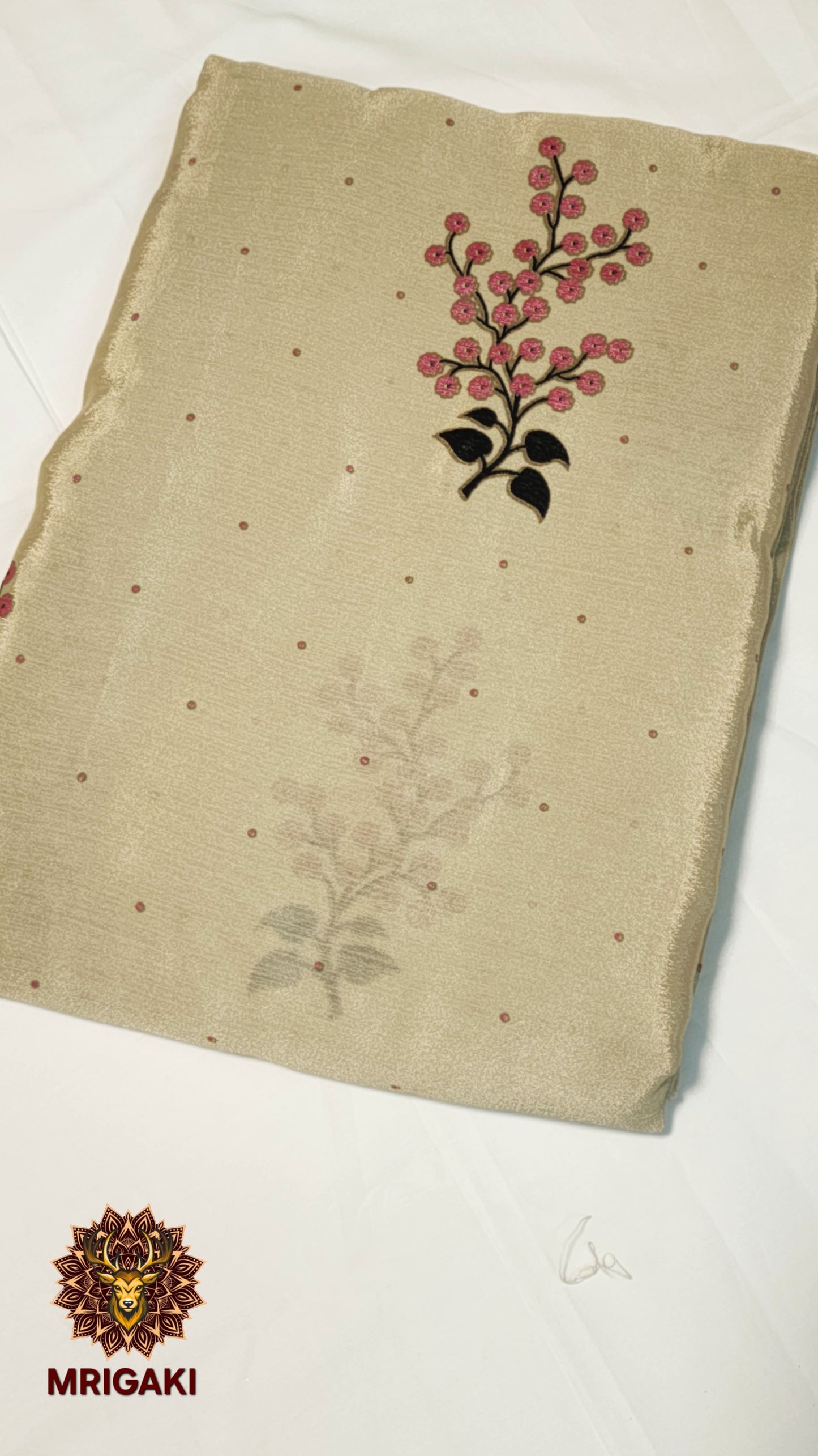 Georgette Trendy Pastel Colors Sarees with Flowery thread work pattern all over