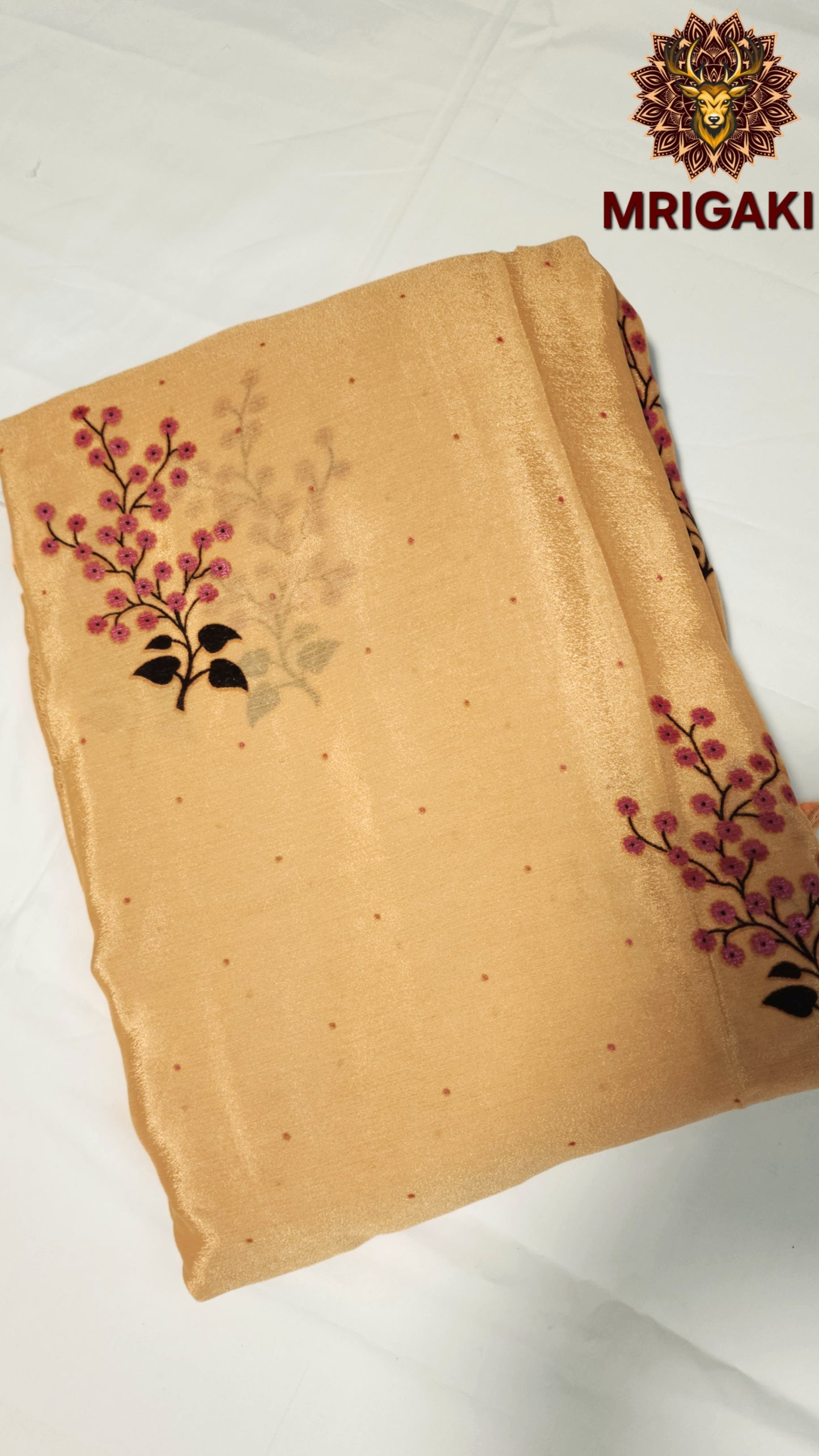 Georgette Trendy Pastel Colors Sarees with Flowery thread work pattern all over