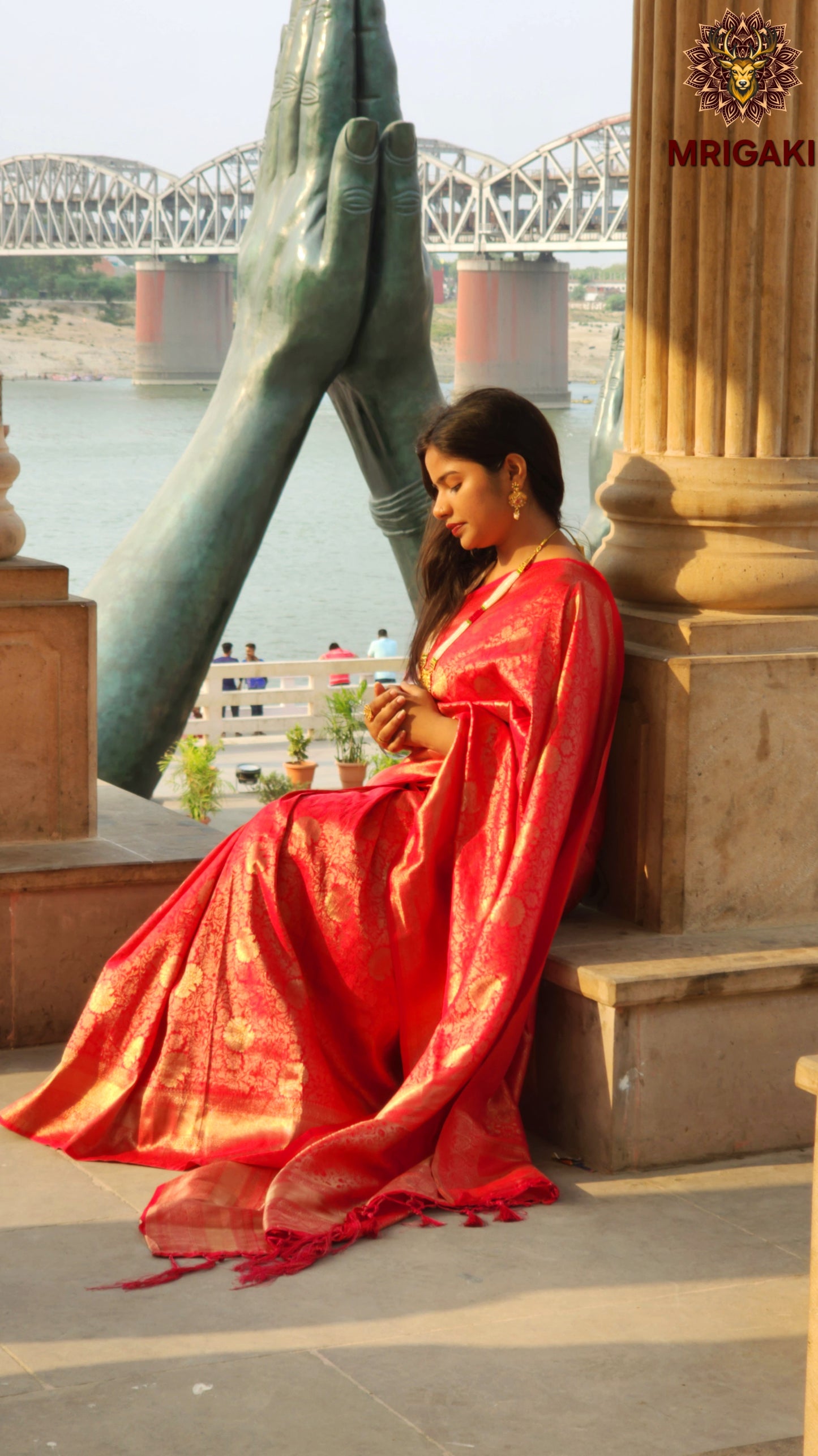 Rani Pink Kanjeevaram Silk Saree with Self Design all over & Zari border