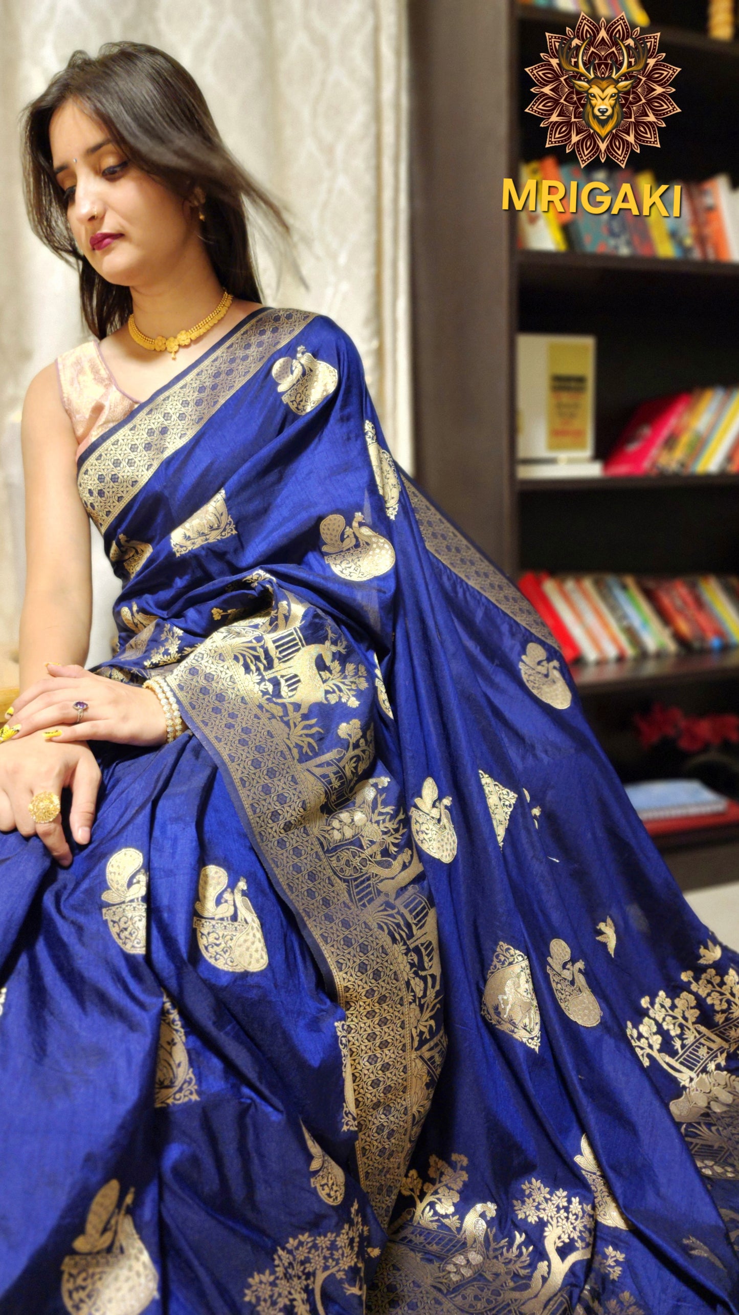 Dupion Silk Kadhwa Pattern Handwoven Natural Beauty Saree