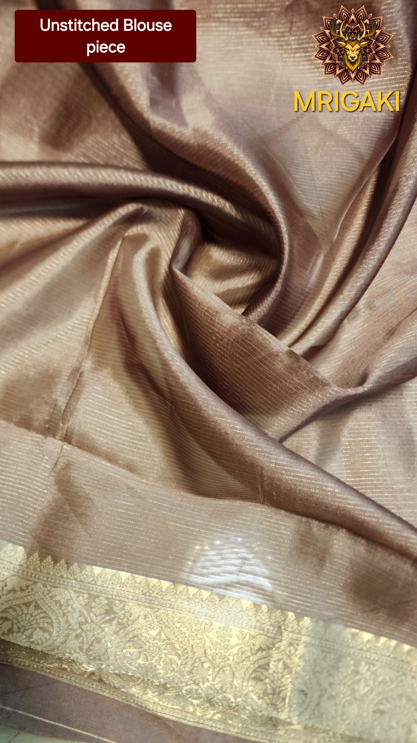 Pure Organza Silk Saree with Floral pattern all over, Zari border & Heavy Zari Pallu