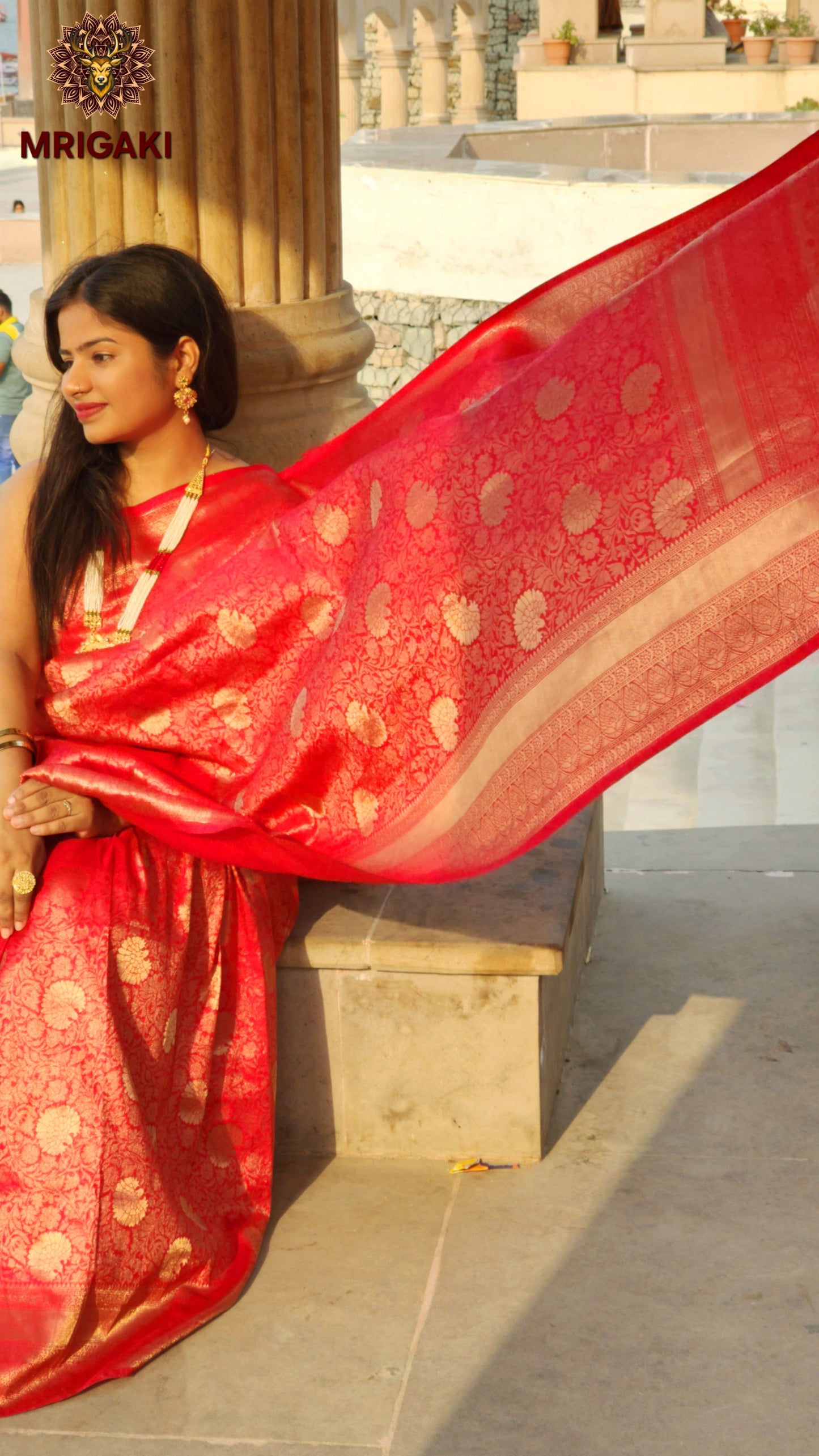 Rani Pink Kanjeevaram Silk Saree with Self Design all over & Zari border